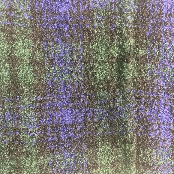 Vintage Linda Allard Ellen Tracy 90s Blue and Green Plaid Cropped Wool Blazer 8 - Picture 4 of 4